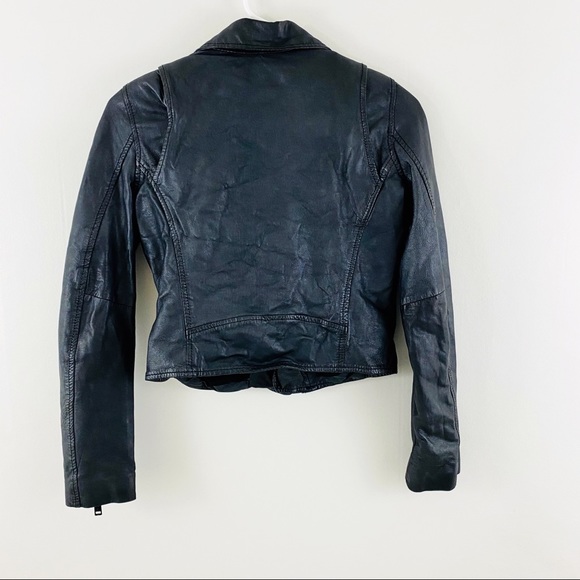 Maje Graphite Leather Blouson Zipper Moto Jacket - Picture 8 of 10
